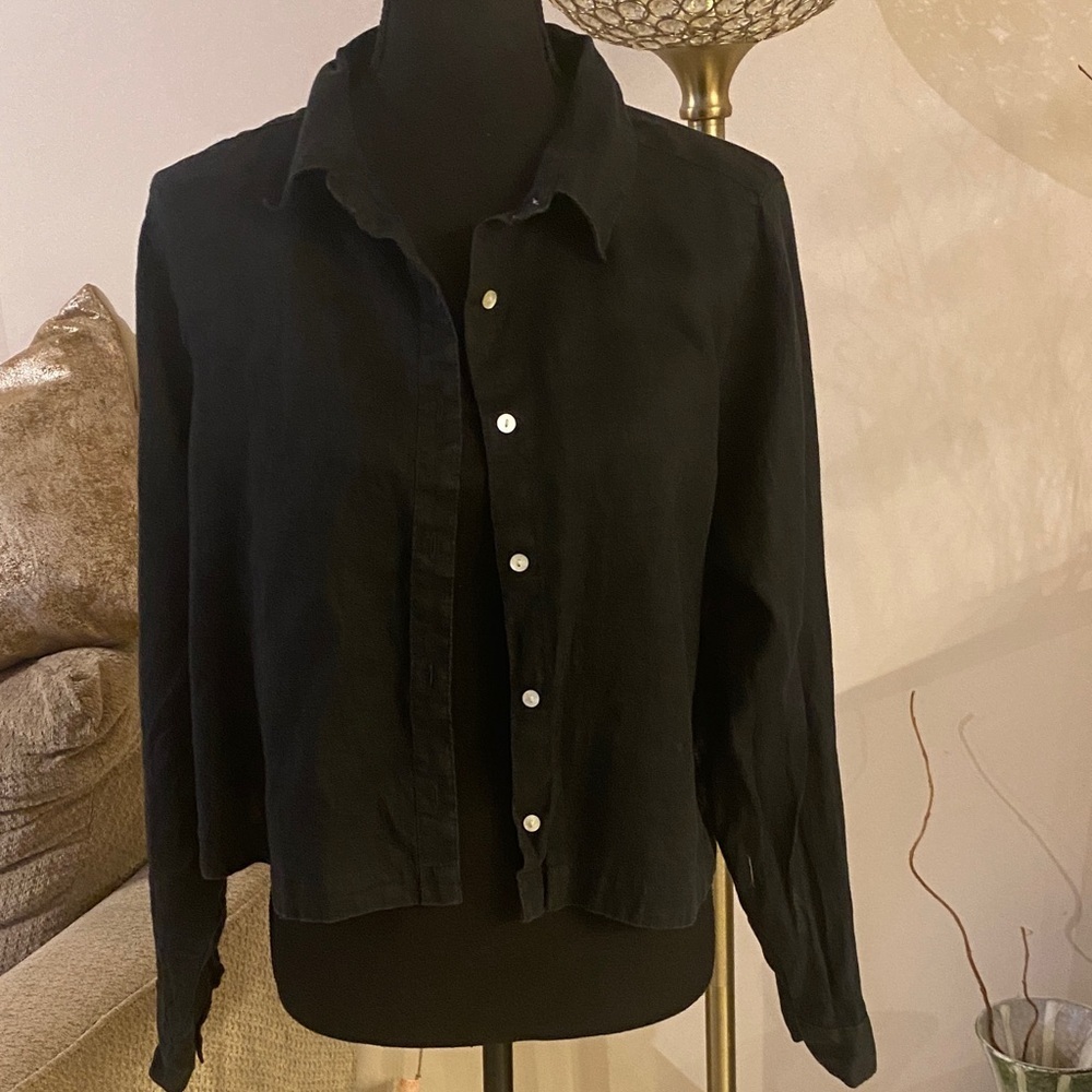 Joie Dark Linen Shirt size large